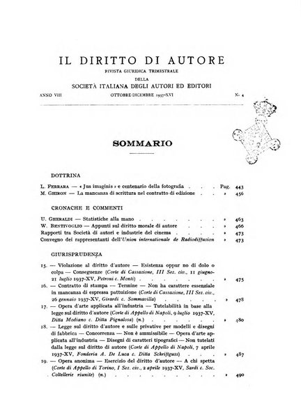 Il diritto di autore rivista giuridica trimestrale della Societa italiana degli autori ed editori