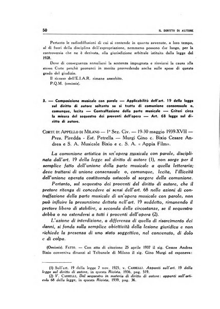 Il diritto di autore rivista giuridica trimestrale della Societa italiana degli autori ed editori