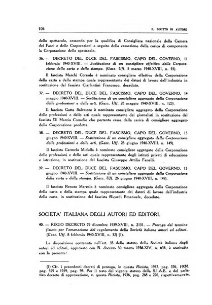 Il diritto di autore rivista giuridica trimestrale della Societa italiana degli autori ed editori