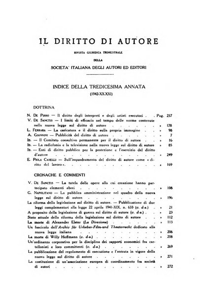 Il diritto di autore rivista giuridica trimestrale della Societa italiana degli autori ed editori