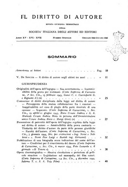 Il diritto di autore rivista giuridica trimestrale della Societa italiana degli autori ed editori