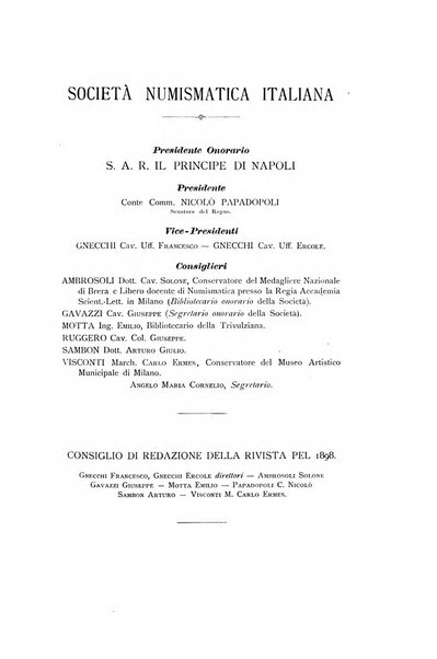 Rivista italiana di numismatica e scienze affini