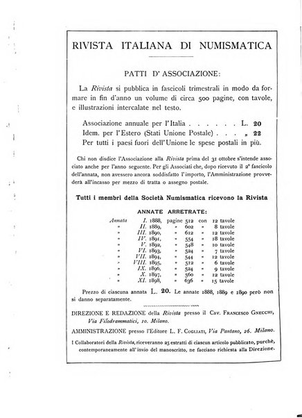 Rivista italiana di numismatica e scienze affini