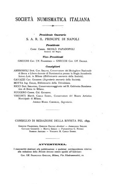 Rivista italiana di numismatica e scienze affini