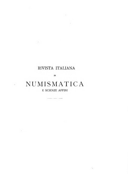 Rivista italiana di numismatica e scienze affini