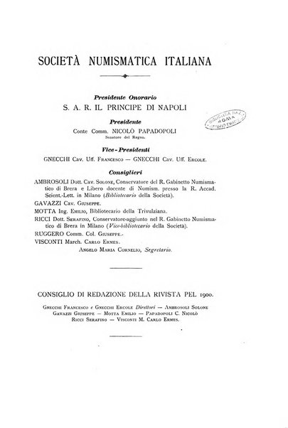 Rivista italiana di numismatica e scienze affini