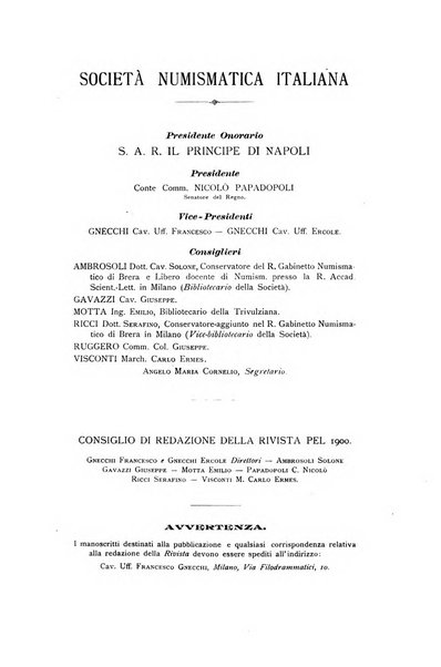 Rivista italiana di numismatica e scienze affini