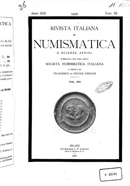 Rivista italiana di numismatica e scienze affini