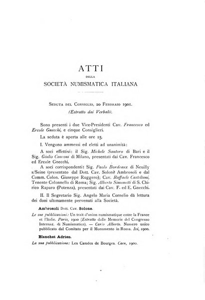 Rivista italiana di numismatica e scienze affini