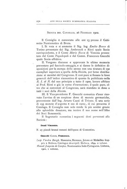 Rivista italiana di numismatica e scienze affini