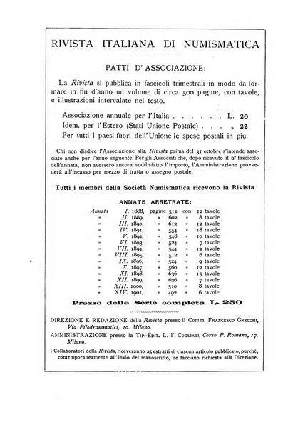 Rivista italiana di numismatica e scienze affini