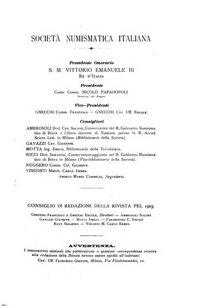 Rivista italiana di numismatica e scienze affini