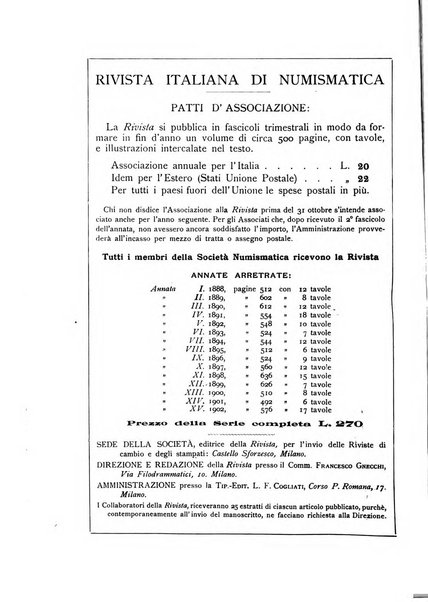 Rivista italiana di numismatica e scienze affini