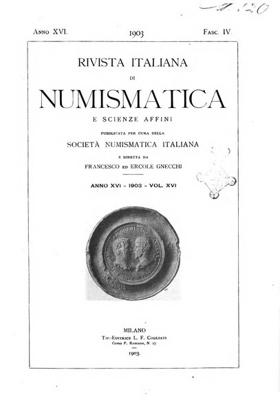 Rivista italiana di numismatica e scienze affini