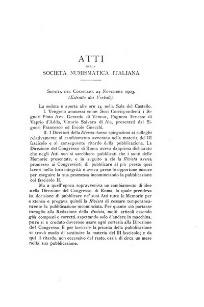 Rivista italiana di numismatica e scienze affini