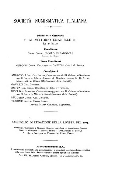 Rivista italiana di numismatica e scienze affini