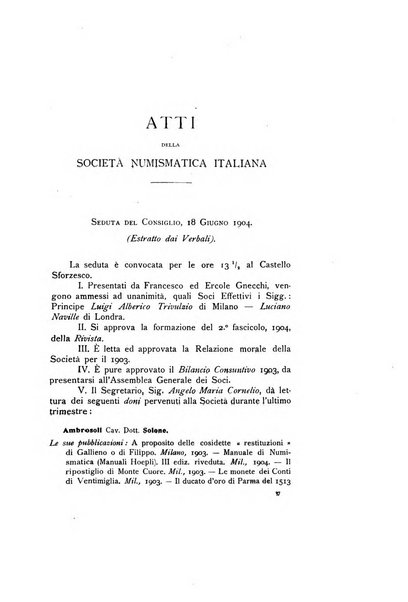 Rivista italiana di numismatica e scienze affini