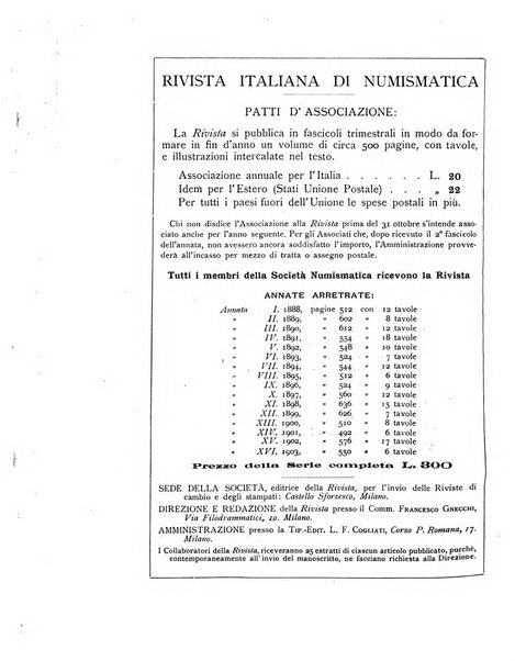 Rivista italiana di numismatica e scienze affini