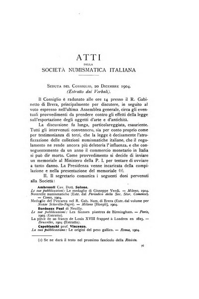 Rivista italiana di numismatica e scienze affini