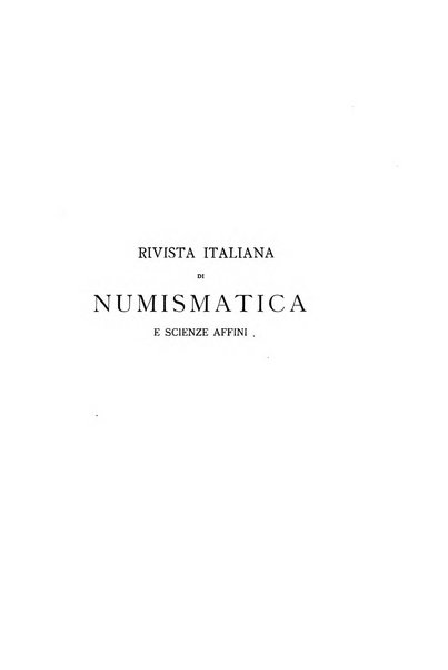 Rivista italiana di numismatica e scienze affini