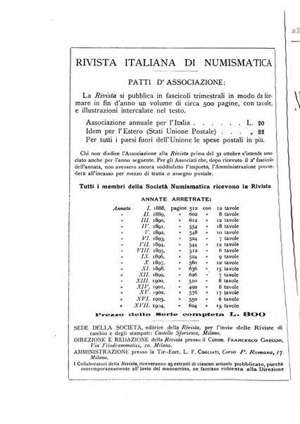 Rivista italiana di numismatica e scienze affini