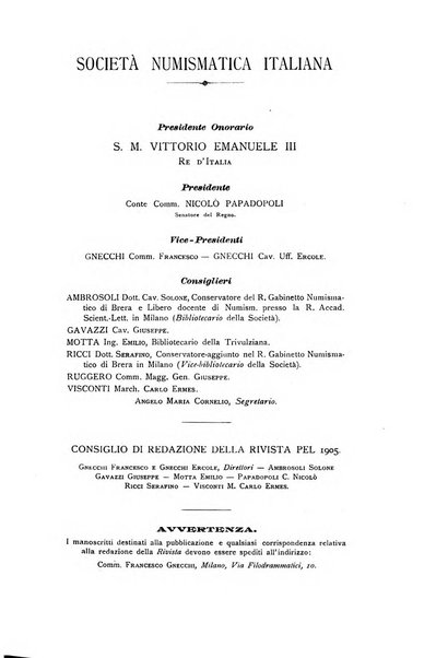 Rivista italiana di numismatica e scienze affini