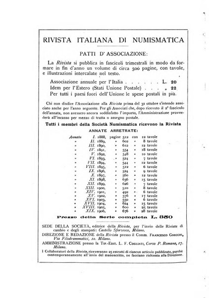 Rivista italiana di numismatica e scienze affini