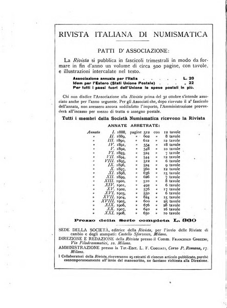 Rivista italiana di numismatica e scienze affini