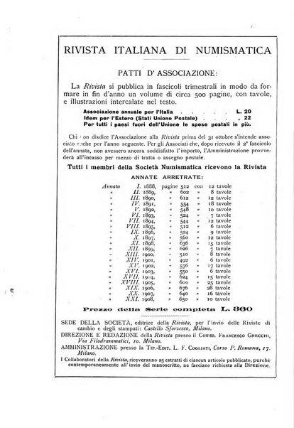 Rivista italiana di numismatica e scienze affini