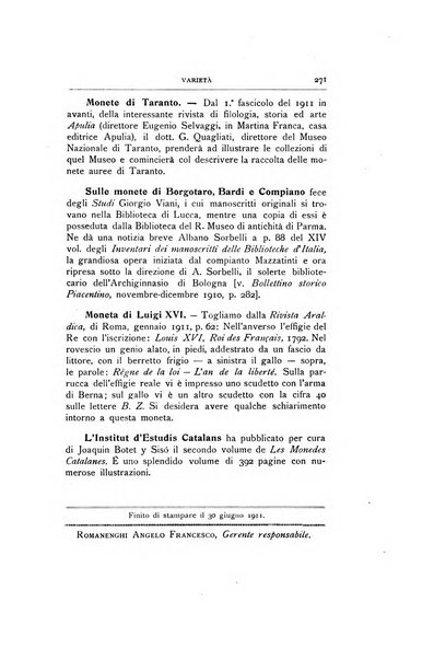 Rivista italiana di numismatica e scienze affini