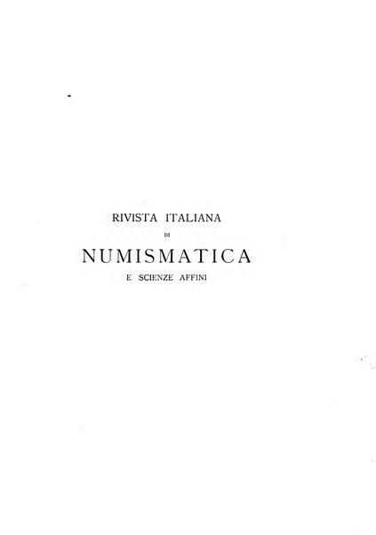 Rivista italiana di numismatica e scienze affini