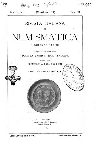 Rivista italiana di numismatica e scienze affini