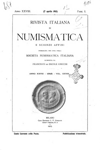 Rivista italiana di numismatica e scienze affini