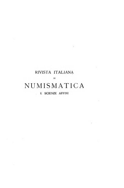 Rivista italiana di numismatica e scienze affini