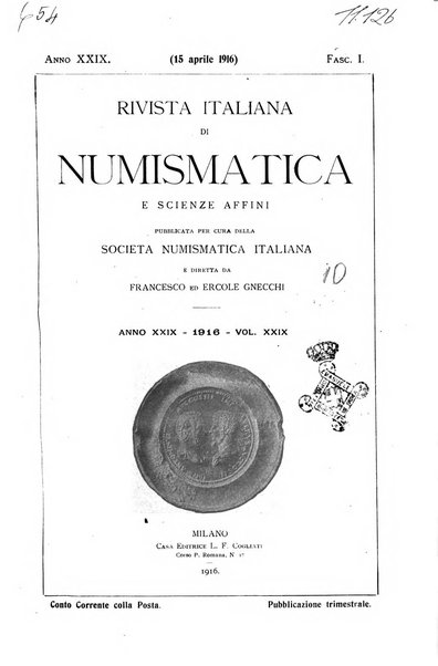 Rivista italiana di numismatica e scienze affini