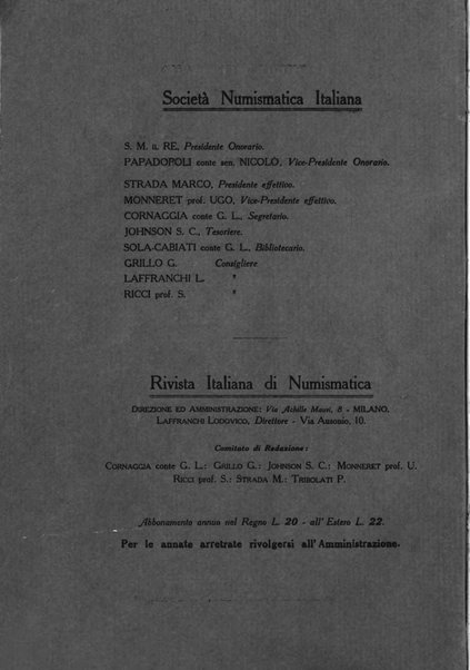 Rivista italiana di numismatica e scienze affini