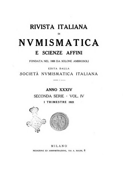 Rivista italiana di numismatica e scienze affini