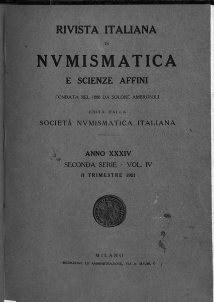 Rivista italiana di numismatica e scienze affini