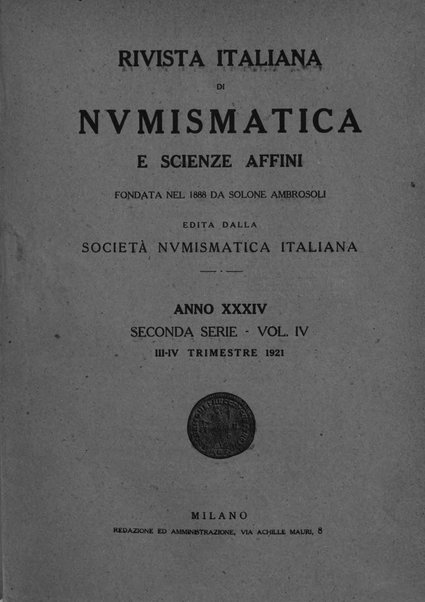 Rivista italiana di numismatica e scienze affini