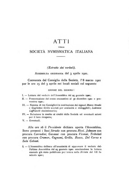 Rivista italiana di numismatica e scienze affini