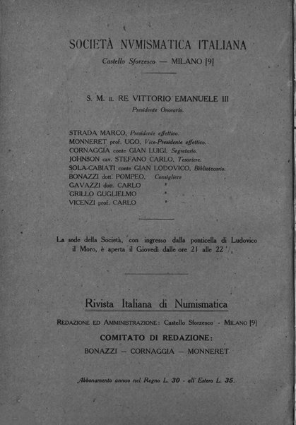 Rivista italiana di numismatica e scienze affini