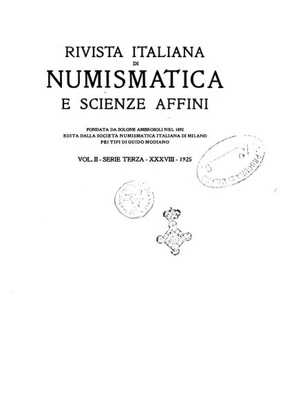 Rivista italiana di numismatica e scienze affini