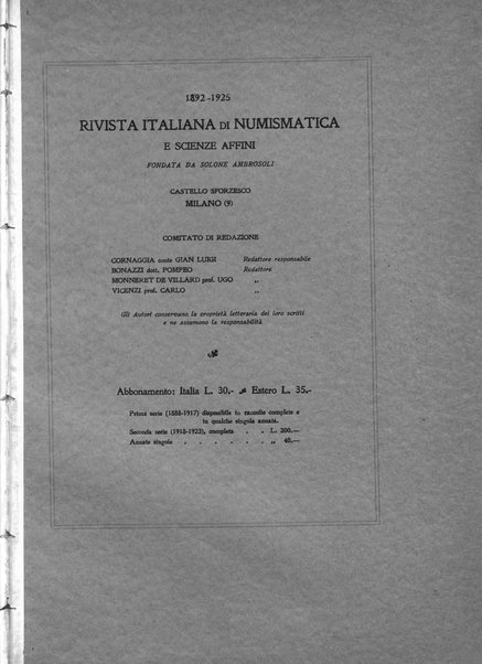 Rivista italiana di numismatica e scienze affini