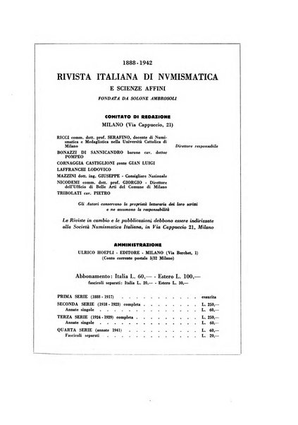 Rivista italiana di numismatica e scienze affini