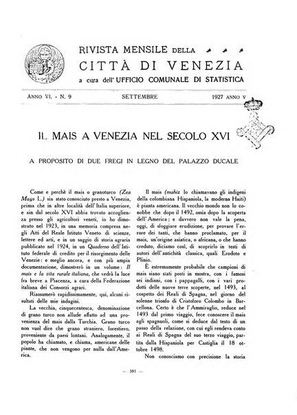 Rivista mensile della città di Venezia