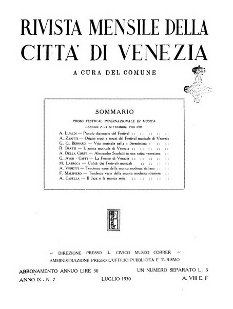 Rivista mensile della città di Venezia