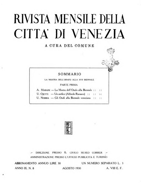 Rivista mensile della città di Venezia