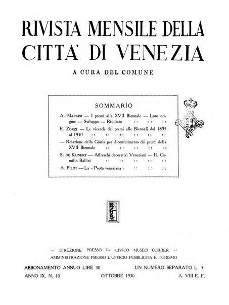 Rivista mensile della città di Venezia