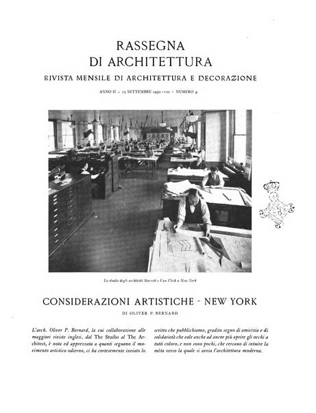 Rassegna di architettura rivista mensile di architettura e decorazione