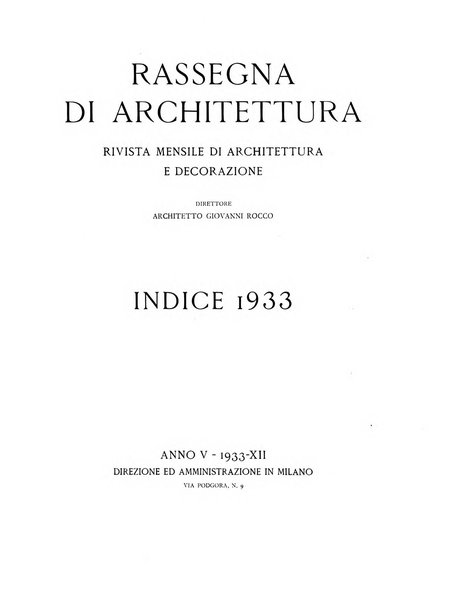 Rassegna di architettura rivista mensile di architettura e decorazione